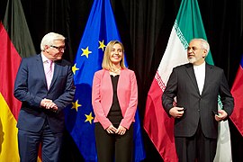 Înaltul Reprezentant al Uniunii pentru afaceri externe și politica de securitate, Federica Mogherini, în cadrul acordului nuclear cu Iranul