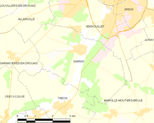 Carte de la commune de Garnay.