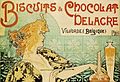 Ein belgisches Plakat vor über 100 Jahren: Es wirbt für „Biscuits“ und „Chocolat“, also Kekse und Schokolade.