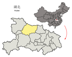 Xiangyangin sijainti Hebein maakunnassa.