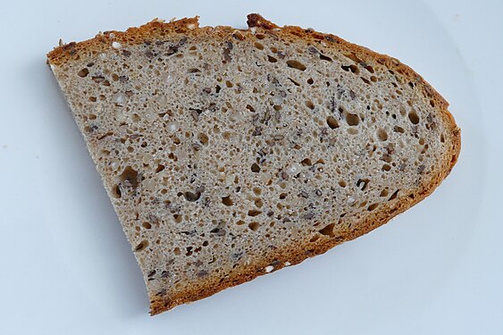Slice of four grain bread from Bavaria