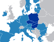 Višegradska skupina na zemljovidu Europe