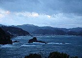 冬の強風時における竹野浜（2017年12月17日）