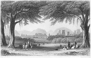 వైగై నదీతీరంలో 1860ల నాటి పురాతన మదురై చిత్రం.