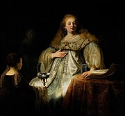 Judit nel banquete d'Holofernes, de Rembrandt, 1634.