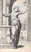 Lucrecia (c. 1510-1511), grabado de Marcantonio Raimondi sobre un diseño de Rafael
