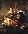 Rembrandt en Saskia in De verloren zoon in een herberg ca. 1635, Gemäldegalerie Alte Meister