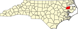 Karte von Washington County innerhalb von North Carolina