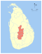 Map indicating the extent of Central Province within Sri Lanka