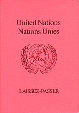 Diplomatpass utfärdat av Förenta nationerna.