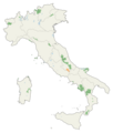 ligging van het nationaal park (oranje) in Italië
