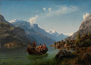 Brautfahrt auf dem Hardangerfjord (Adolph Tidemand, Hans Fredrik Gude)