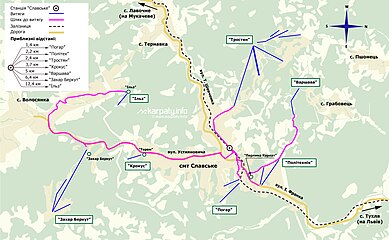Мапа гірськолижних спусків у Славському