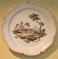 Plate with rural scene