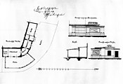 Am 29. Juli 1879 genehmigte Bauzeichnung für das Atelier am Töpferplatz
