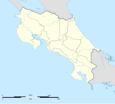Mapa konturowa Kostaryki, u góry znajduje się punkt z opisem „Katedra św. Karola Boromeusza”