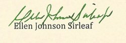 Ellen Johnson Sirleafs signatur
