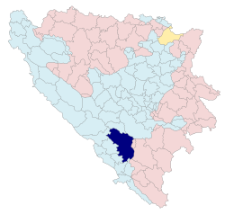 Map of Bosnia and Herzegovina (Mostar)