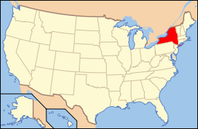 Нью-Йорк муж улсыг тодруулсан АНУ-ын газрын зураг