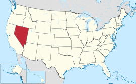 Map of the United States with ਨਵਾਡਾ highlighted