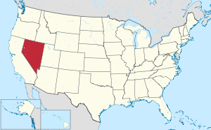 Harta e Shteteve të Bashkuara me Nevada të theksuar