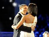Michelle and Barack Obama at the Neighborhood Ball, January 20, 2009