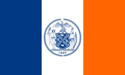 Модерна застава Њујорка преузима своје боје од холандске заставе из 17. века и има наранџасту траку у част куће Орање-Насау.