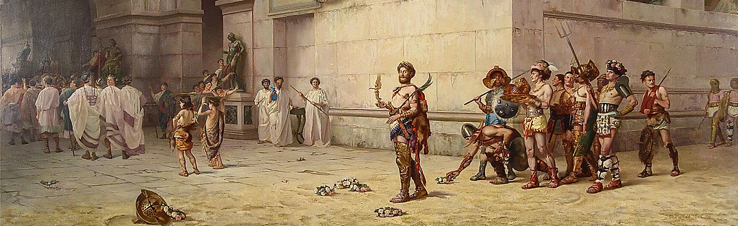 The Emperor Commodus Leaving the Arena at the Head of the Gladiators (detail) by Edwin Blashfield (1848–1936), Hermitage Museum and Gardens, Norfolk, Virginia.