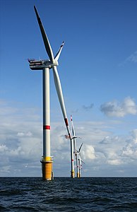 Kuzey Denizinin Belçika açıklarındaki rüzgâr türbini.(Lycaon)