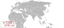 Peta menunjukkan lokasi Brunei dengan Qatar
