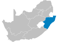 Lokasi KwaZulu-Natal di Afrika Selatan