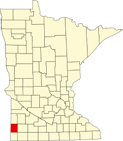 map of Minnesota highlighting Pipestone County
