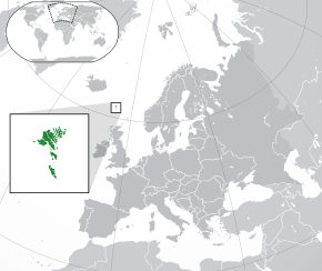  the Фарерын арлууд улсын байршил (green) in Europe (green and dark grey)