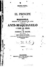 El Príncipe (1854), por Nicolás Maquiavelo , con biografía del autor.   