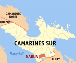 Mapa de Camarines Sur con Nabua resaltado