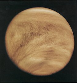Fotografi av planeten Venus.