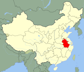 आंह्वीचे चीन देशाच्या नकाशातील स्थान