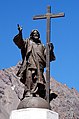 Estatua de 4 toneladas hecha en bronce en los Andes entre Chile y Argentina.