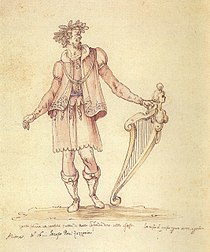 Jacopo Peri jako Arion v intermediu hry La pellegrina