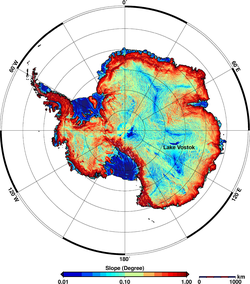 Diagram som viser gradienter på Antarktis.