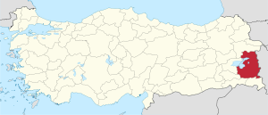 Location of Van Province in Turkey