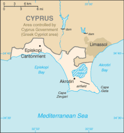 A település Ciprus térképén