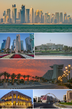 Montagem dos principais símbolos de Doha