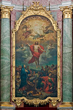 Сцената „Възнесение“ над главния олтар на католическата Хофкирхе в Дрезден