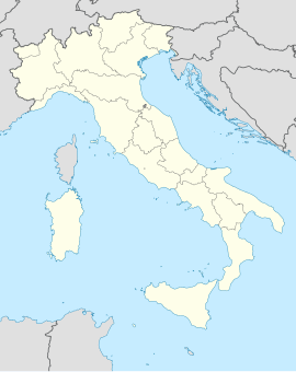 Taliansko s vyznačenou polohou kostola