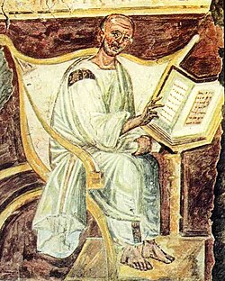 תמשיח המציג את דמות אוגוסטינוס מן המאה השישית, בבזיליקת יוחנן הקדוש בלטראנו.
