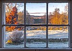 Thumbnail for File:View of a frosty evening through a window on a Scottish farm.jpg
