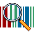 Wikidata transparent logo with a magnifying flass (SVG logo for "CheckUser", no text)