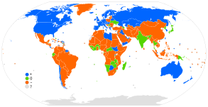 Механичен прираст на населението в страните по света. (данни на CIA World Factbook)