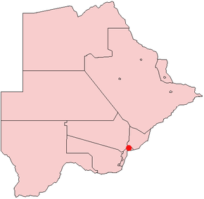 Poziția localității Gaborone